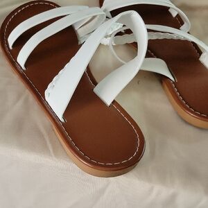 White Strappy Sandals Size 8